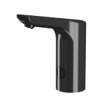 Automatic washbasin tap for cold and hot water, black, 6 V