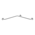 Steel corner grab bar, fixed, dimensions 760 x 760 mm, white colour – Komaxit