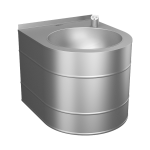 Stainless steel wall hung automatic drinking fountain, 6 V