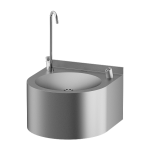 Stainless steel wall hung automatic drinking fountain and bottle filler, brushed, 6 V