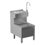 Composite stainless steel floor standing sink with a washbasin with SLU 08LND